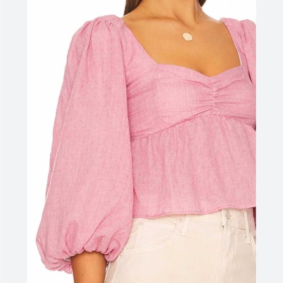 Show Me Your MuMu Tops - Show Me Your MuMu Dusty Rose Blouse Sleeves